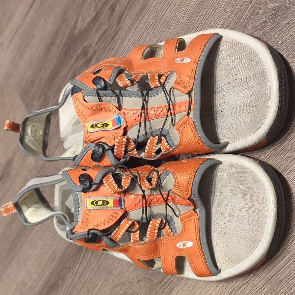 Men's Salomon Tech Revo Sport Sandals in Orange & Gray - Size 13 - Picture 3 of 10